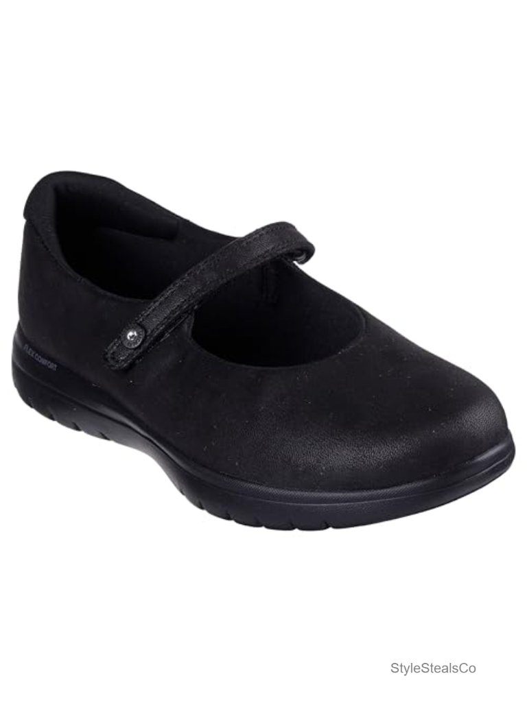 Mary Jane Flats For Women Vegan Leather Cushioned Comfort Slip On